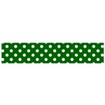 Polka Dots - White on Dark Green Flano Scarf (Small)