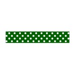 Polka Dots - White on Dark Green Flano Scarf (Mini)