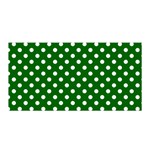 Polka Dots - White on Dark Green Satin Wrap