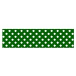 Polka Dots - White on Dark Green Satin Scarf (Oblong)