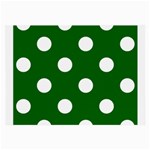 Polka Dots - White on Dark Green Large Glasses Cloth