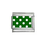 Polka Dots - White on Dark Green Italian Charm (9mm)