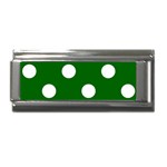 Polka Dots - White on Dark Green Superlink Italian Charm (9mm)