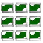 Polka Dots - White on Dark Green 9mm Italian Charm (9 pack)