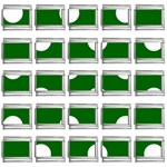 Polka Dots - White on Dark Green 9mm Italian Charm (25 pack)