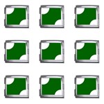 Polka Dots - White on Dark Green Mega Link Italian Charm (9 pack)