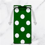 Polka Dots - White on Dark Green Jewelry Bag