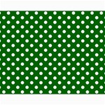Polka Dots - White on Dark Green Collage 11  x 14 