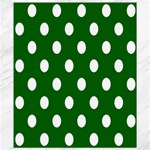 Polka Dots - White on Dark Green Canvas 8  x 10 