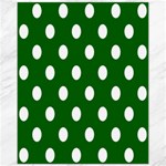 Polka Dots - White on Dark Green Canvas 11  x 14 