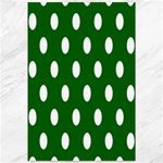 Polka Dots - White on Dark Green Canvas 12  x 18 