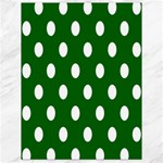 Polka Dots - White on Dark Green Canvas 18  x 24 