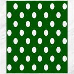 Polka Dots - White on Dark Green Canvas 20  x 24 