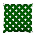 Polka Dots - White on Dark Green Standard Cushion Case (Two Sides)