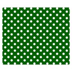 Polka Dots - White on Dark Green Double Sided Flano Blanket (Small)