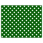Polka Dots - White on Dark Green Double Sided Flano Blanket (Medium)