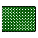 Polka Dots - White on Dark Green Double Sided Fleece Blanket (Small) (Two Sides)