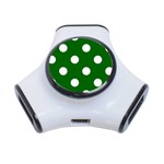 Polka Dots - White on Dark Green Portable USB Hub (One Side)