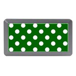 Polka Dots - White on Dark Green Memory Card Reader (Mini)