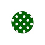 Polka Dots - White on Dark Green Golf Ball Marker
