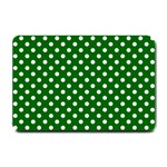 Polka Dots - White on Dark Green Small Doormat