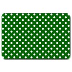 Polka Dots - White on Dark Green Large Doormat