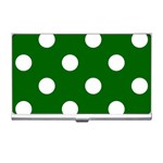 Polka Dots - White on Dark Green Business Card Holder