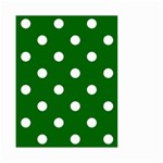 Polka Dots - White on Dark Green Small Garden Flag (Two Sides)