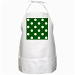 Polka Dots - White on Dark Green BBQ Apron