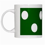 Polka Dots - White on Dark Green White Mug