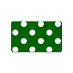 Polka Dots - White on Dark Green Magnet (Name Card)