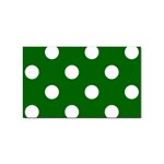 Polka Dots - White on Dark Green Sticker Rectangular (10 pack)