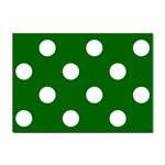 Polka Dots - White on Dark Green Sticker A4 (10 pack)
