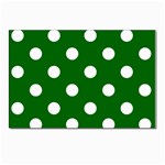 Polka Dots - White on Dark Green Postcard 4 x 6  (Pkg of 10)