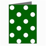 Polka Dots - White on Dark Green Greeting Cards (Pkg of 8)