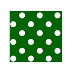 Polka Dots - White on Dark Green Greeting Card 5  x 7 