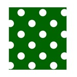 Polka Dots - White on Dark Green Greeting Card 4.5  x 6 
