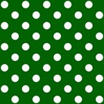 Polka Dots - White on Dark Green ScrapBook Page 8  x 8 