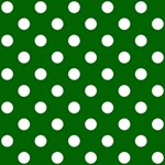 Polka Dots - White on Dark Green ScrapBook Page 12  x 12 