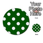 Polka Dots - White on Dark Green Multi-purpose Cards (Round)