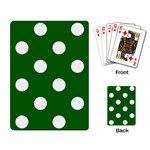 Polka Dots - White on Dark Green Playing Cards Single Design