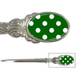 Polka Dots - White on Dark Green Letter Opener