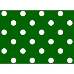 Polka Dots - White on Dark Green Birthday Cake 3D Greeting Card (7x5)