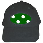 Polka Dots - White on Dark Green Black Cap