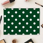 Polka Dots - White on Forest Green Cosmetic Bag (XL)