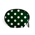 Polka Dots - White on Forest Green Accessory Pouch (Small)