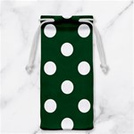 Polka Dots - White on Forest Green Jewelry Bag
