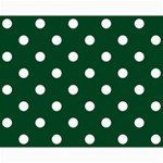 Polka Dots - White on Forest Green Collage 8  x 10 
