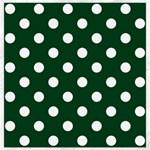 Polka Dots - White on Forest Green Canvas 12  x 12 