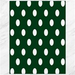 Polka Dots - White on Forest Green Canvas 12  x 16 